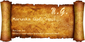 Maruska Gyöngyi névjegykártya